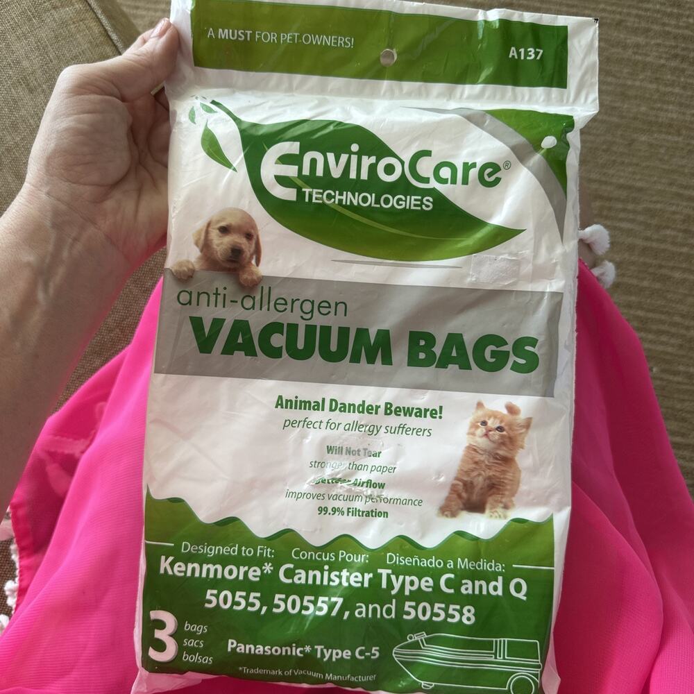 3 Kenmore‎ Style C & Q 50558,55057,5055 Canister Anti Allergen Cloth Vacuum Bags